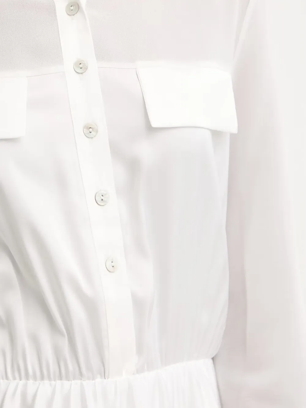 FRACOMINA Button-up midi-jurk met borstzak Wit