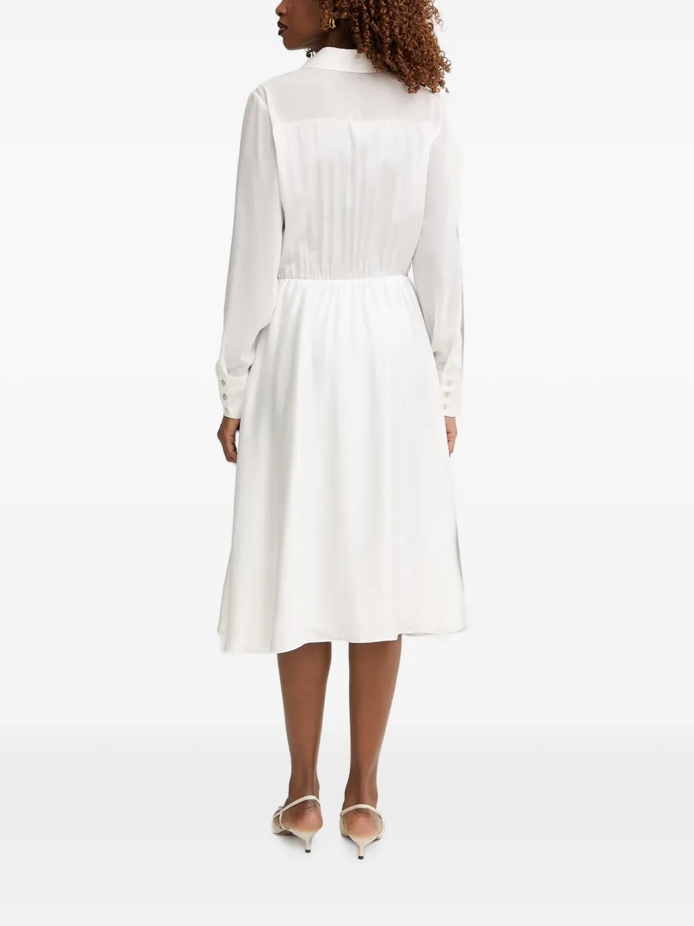 FRACOMINA Button-up midi-jurk met borstzak Wit
