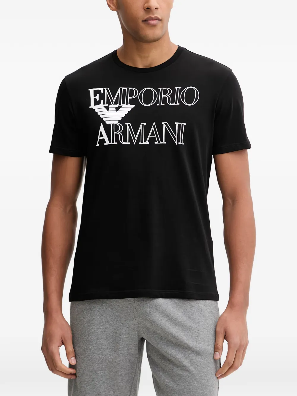 Emporio Armani Bold Logo beachwear T-shirt in jersey - Nero