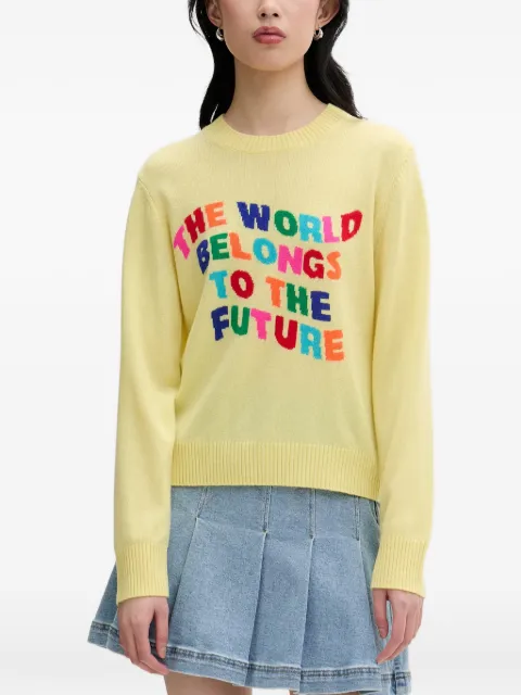 FROM FUTURE — slogan-intarsia sweater