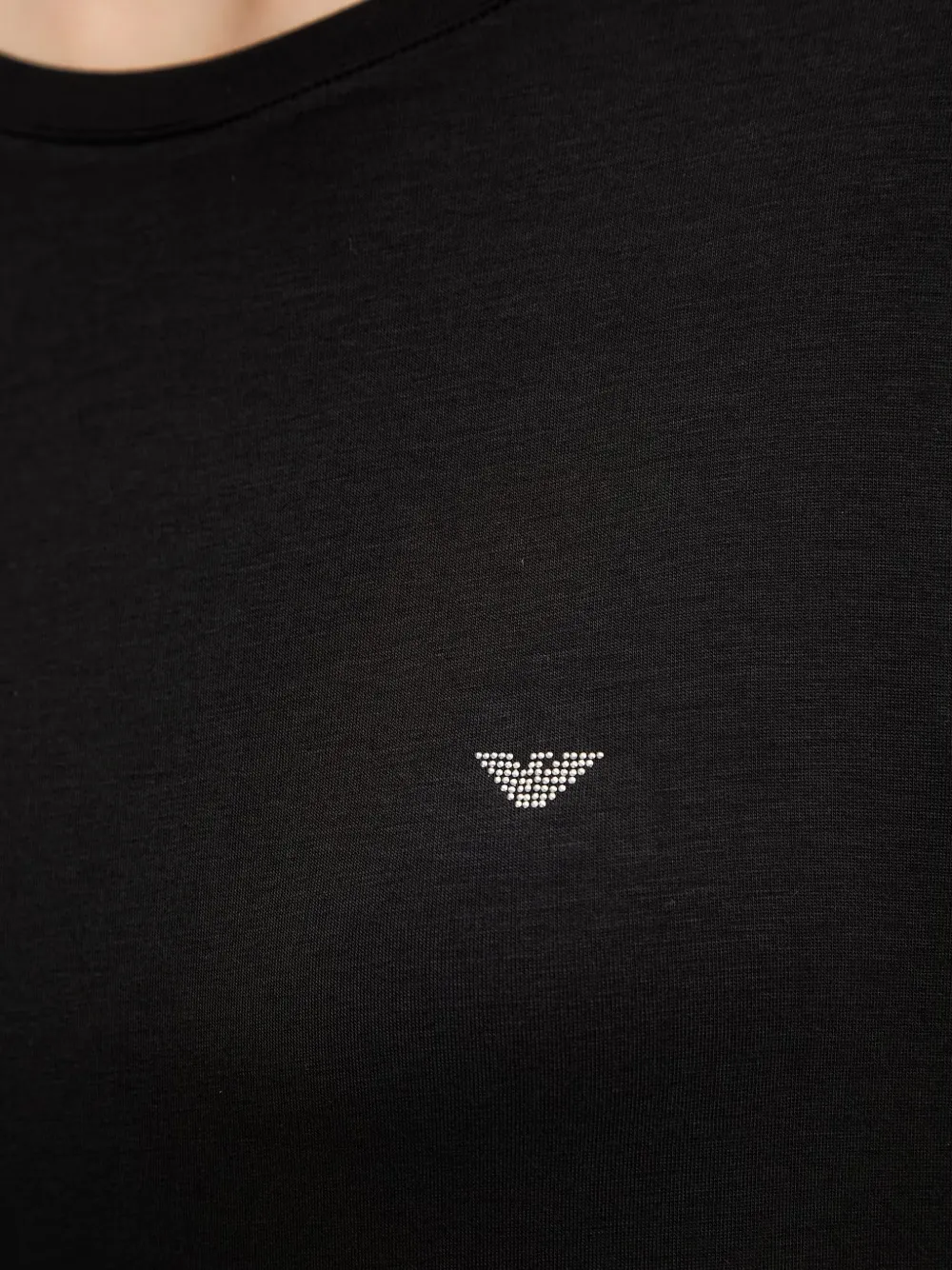 Emporio Armani Nachtjapon met logo van stras Zwart