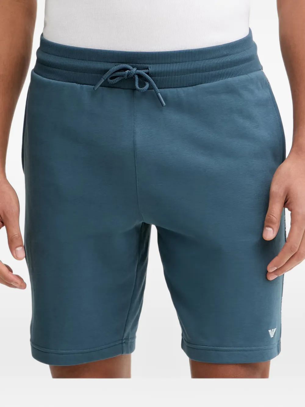 Emporio Armani logo-print track shorts - Blu