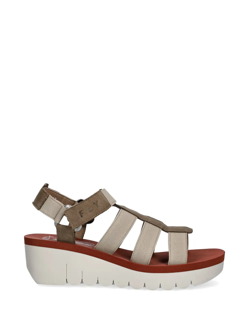 Fly London touch-strap platform sandals Beige