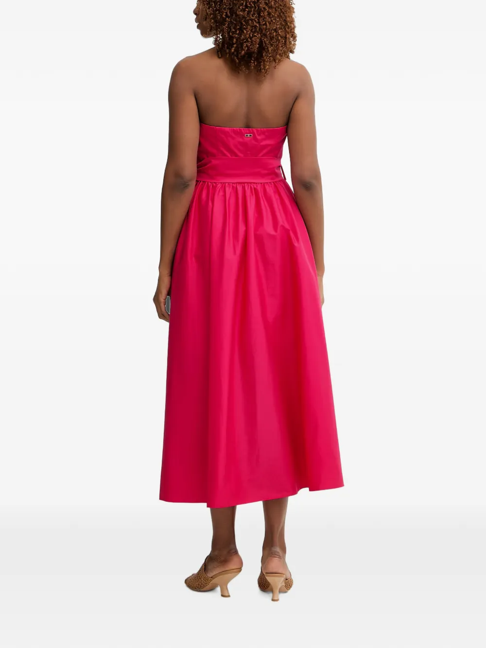FRACOMINA Midi-jurk met knopen en ceintuur Roze