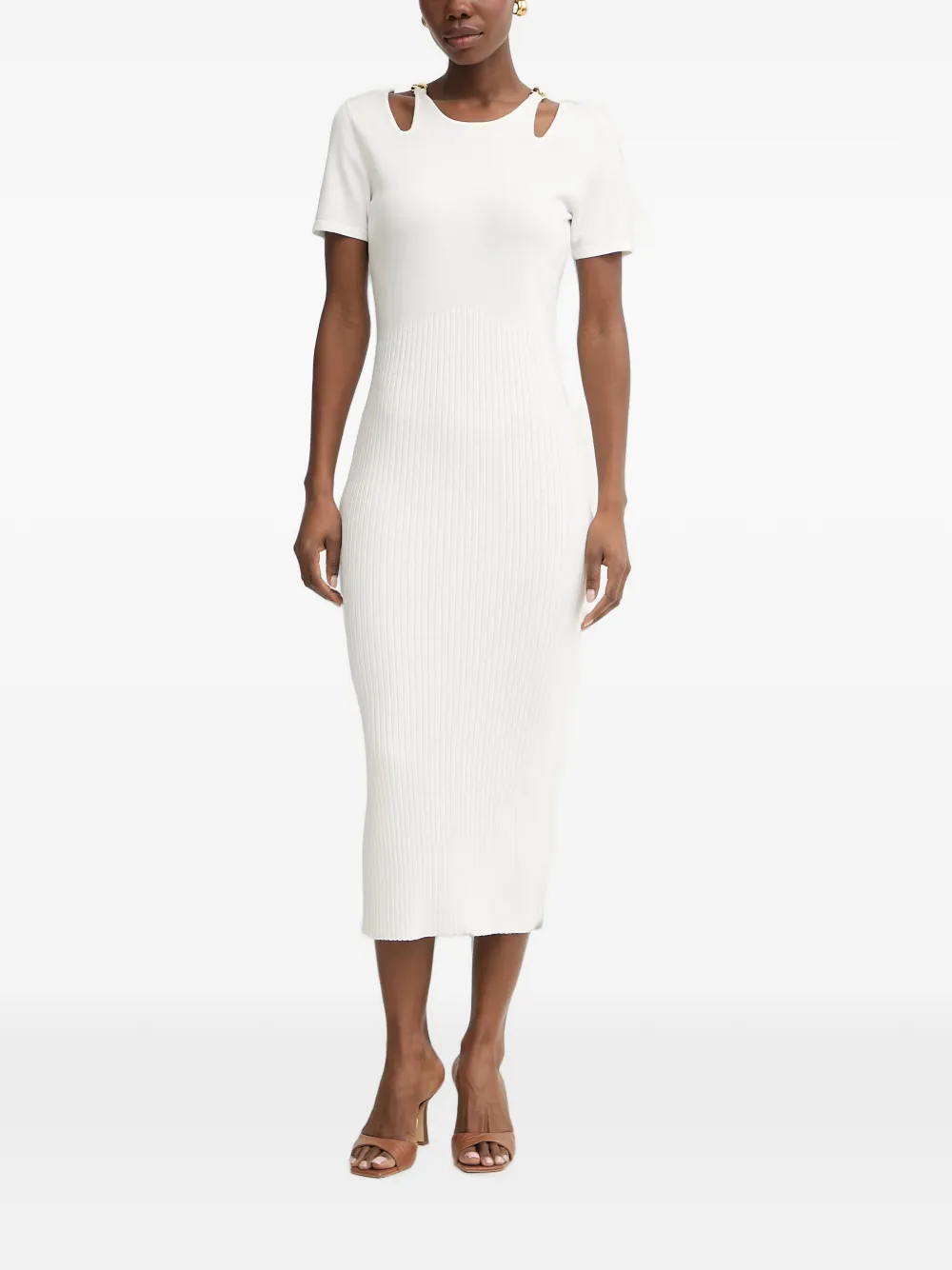 FRACOMINA cut-out chain-link midi dress - Bianco