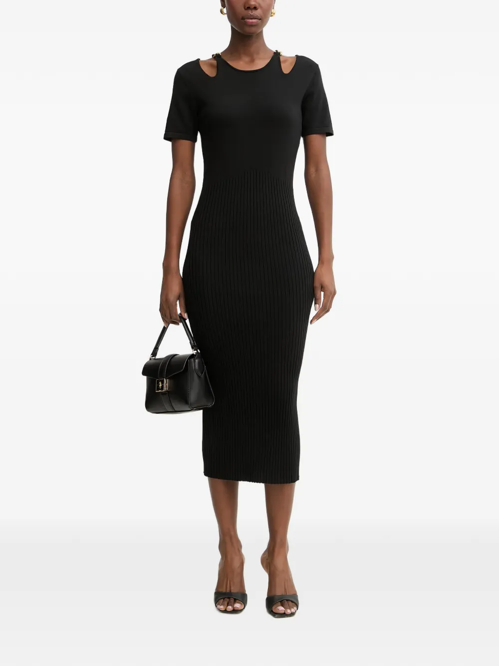 FRACOMINA Easychic cut-out chain-link midi dress - Nero