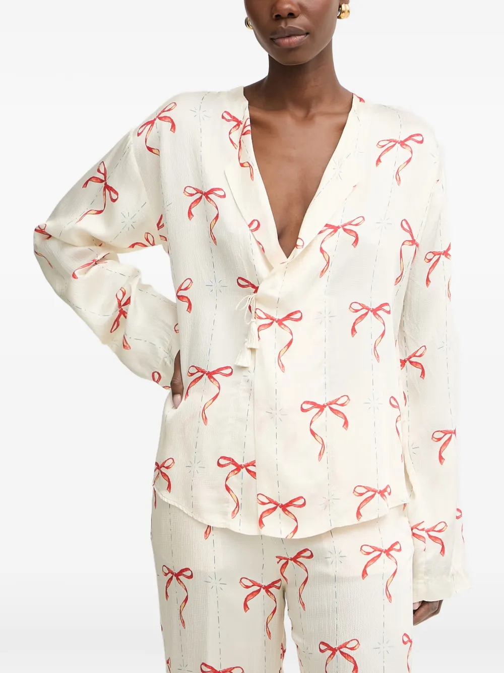 Forte Forte le noeud d'argent wrap-style top - Toni neutri