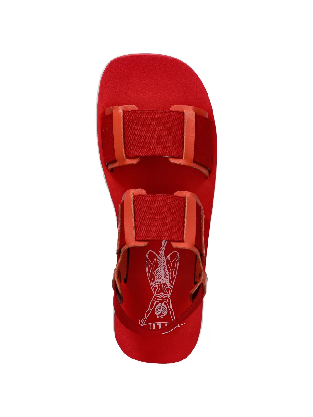 Fly London touch-strap platform sandals Rood