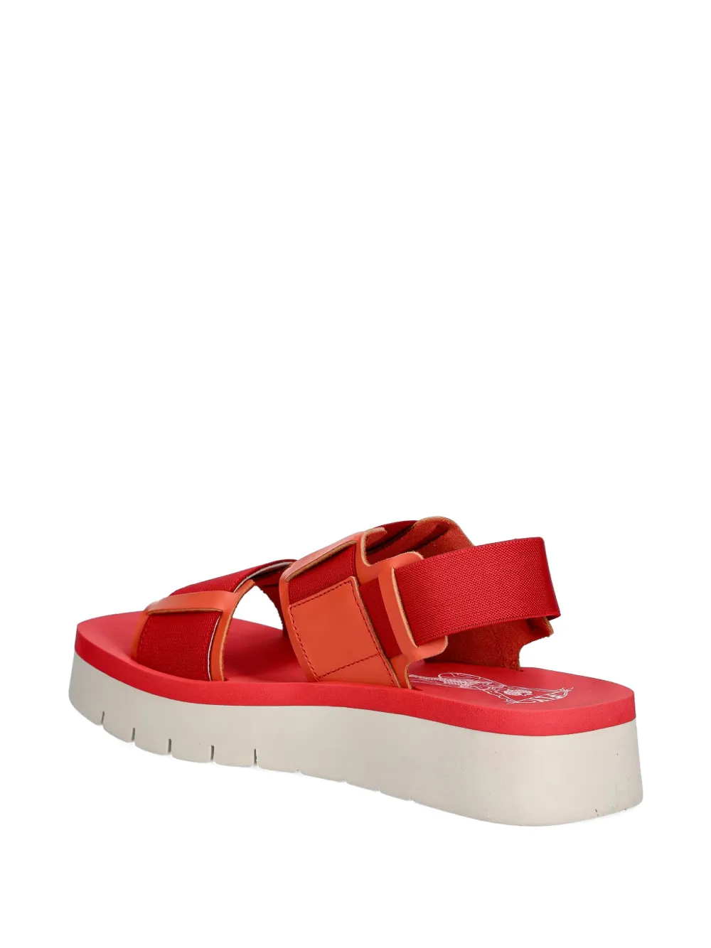 Fly London touch-strap platform sandals Rood