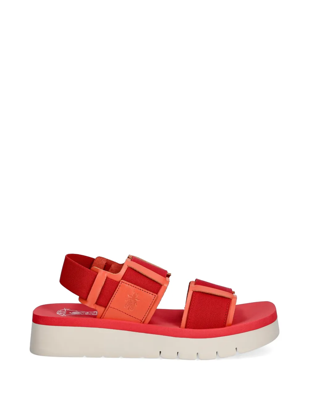 Fly London touch-strap platform sandals Rood