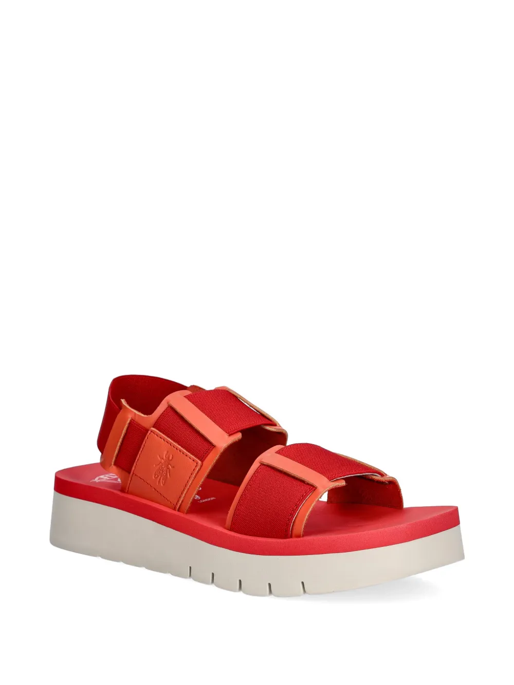 Fly London touch-strap platform sandals Rood