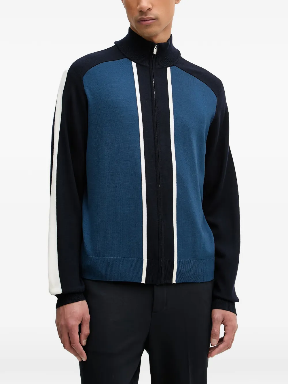 FROM FUTURE striped zip-up sweater - Blu