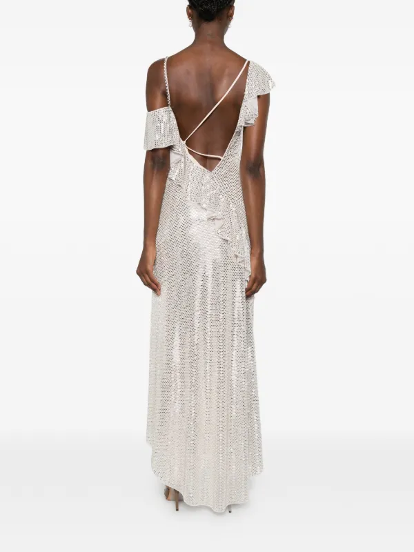 self portrait silver sequin dress self-portrait - Silver Gradient Sequin Midi Dress