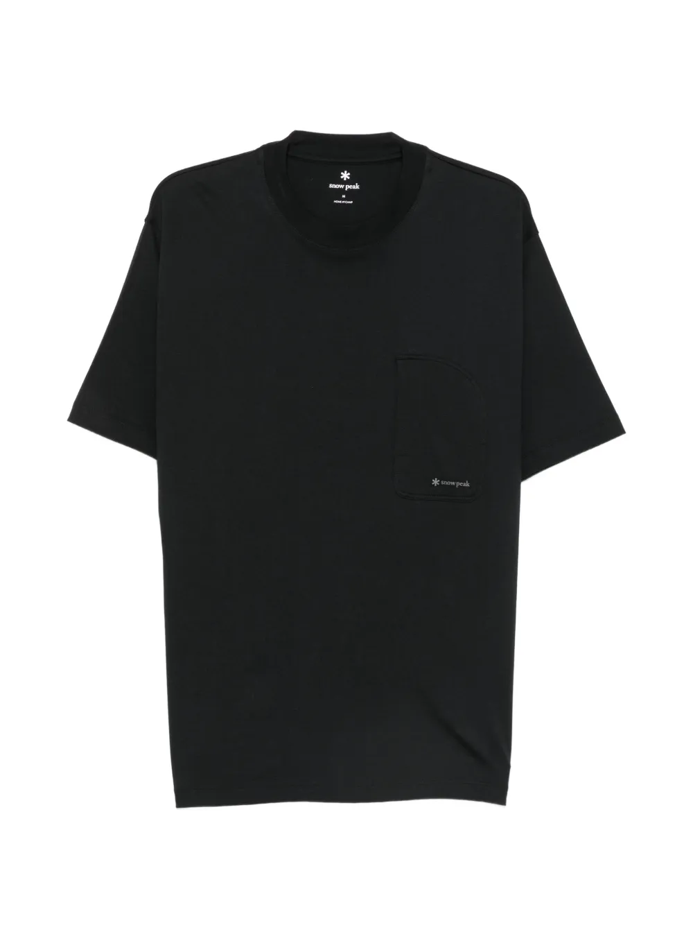 Snow Peak 로고 프린트 체스트 포켓 티셔츠 | 블랙 | Image 1