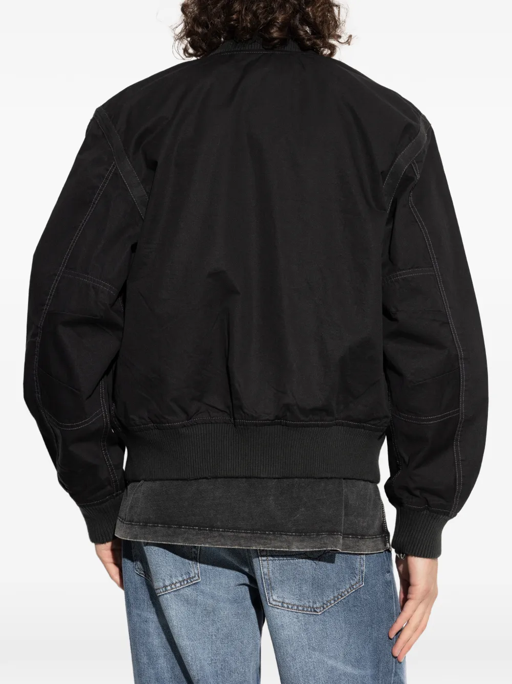 Diesel Bomberjack met logopatch Zwart