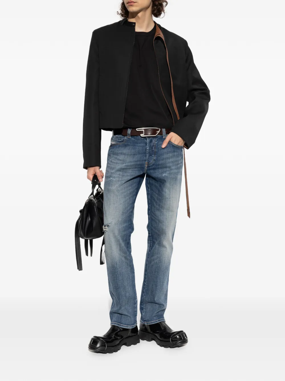 Diesel T-shirt met logodetail Zwart