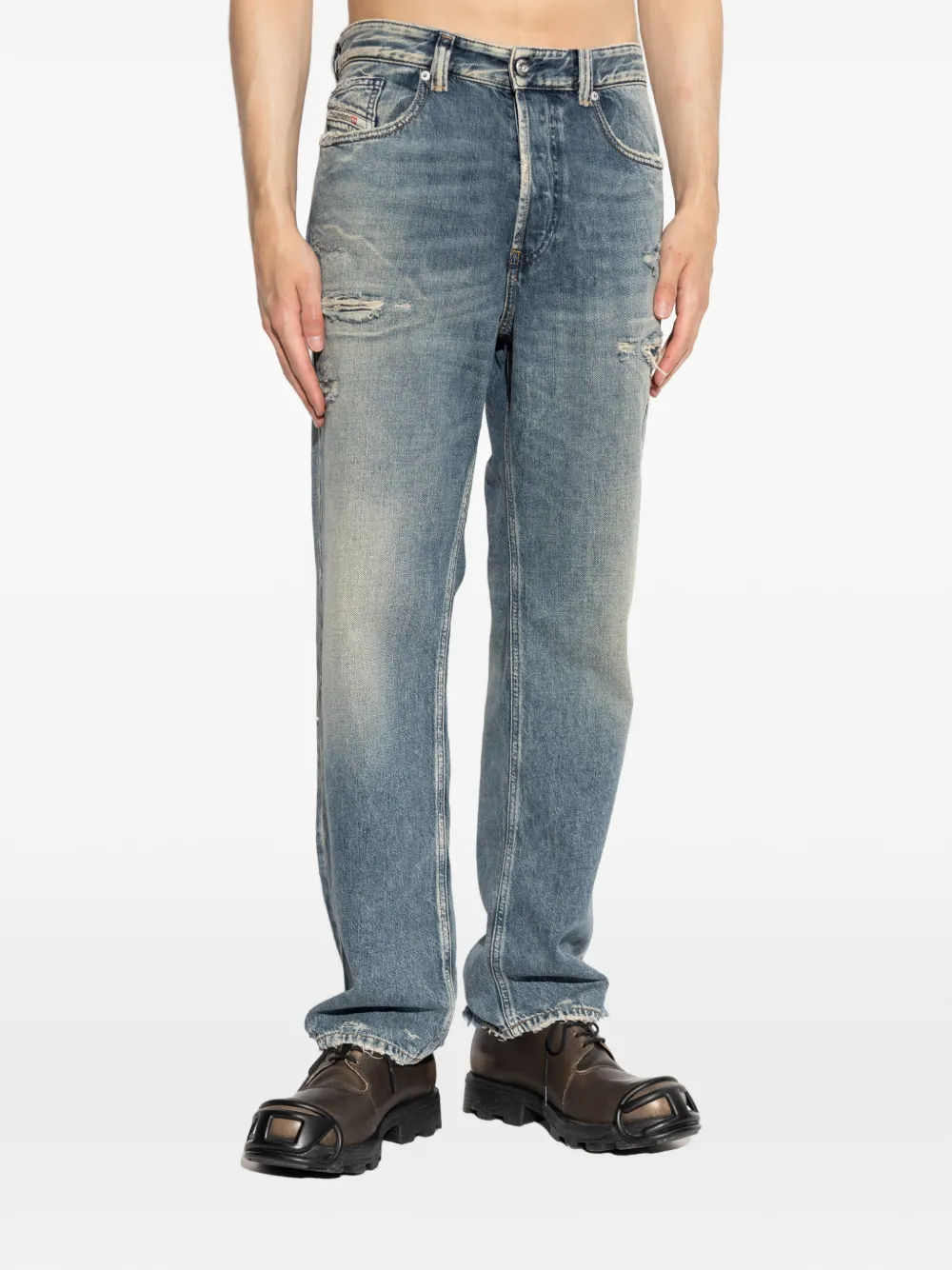 Diesel 2024 D-Macs gerafelde jeans Blauw