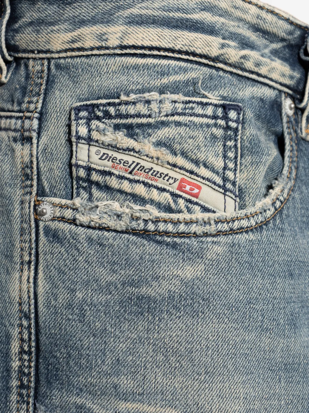 Diesel 2024 D-Macs gerafelde jeans Blauw