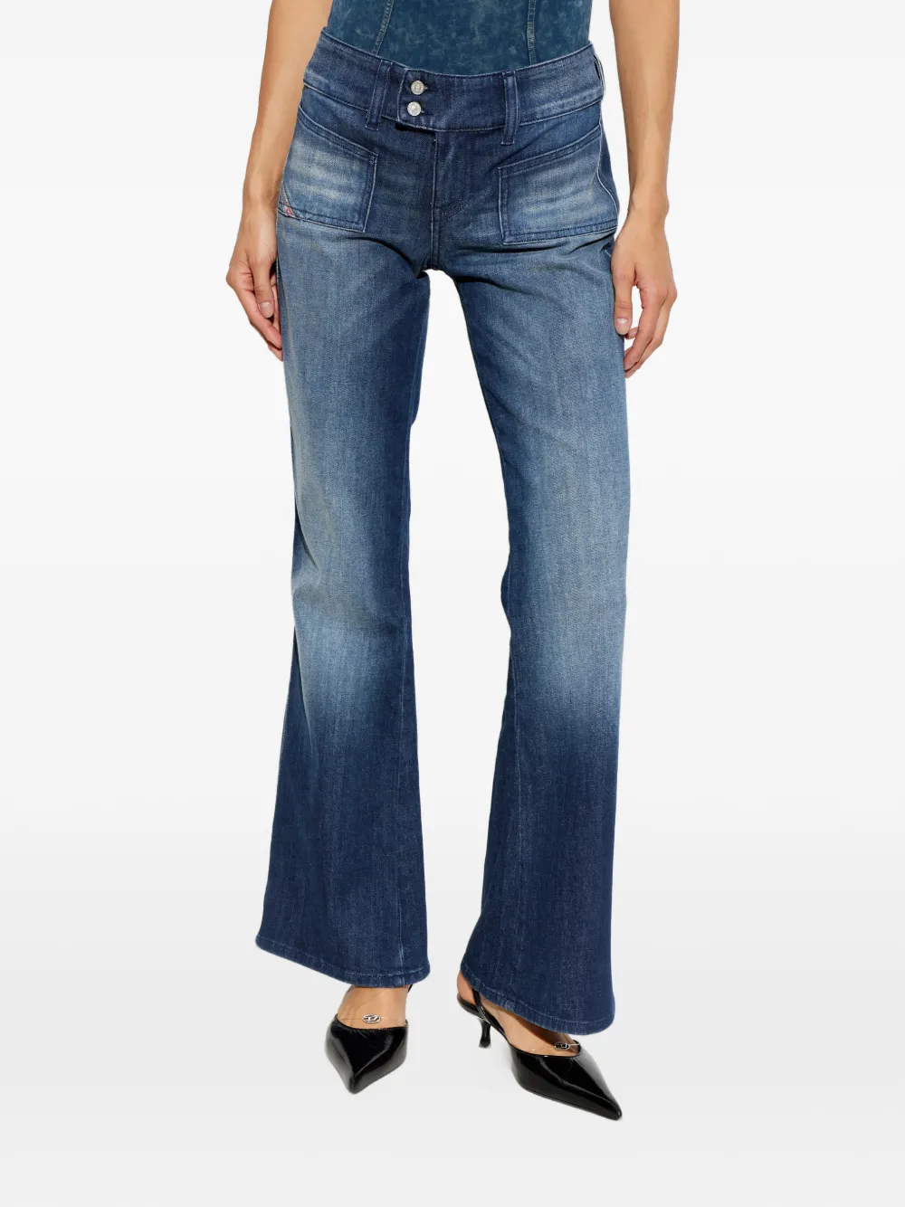 Diesel D-Hush flared jeans Blauw
