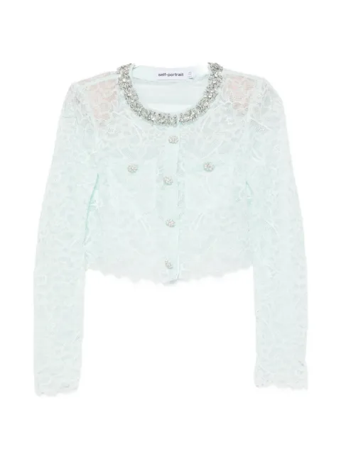 Self-Portrait crystal-embellished lace jacket