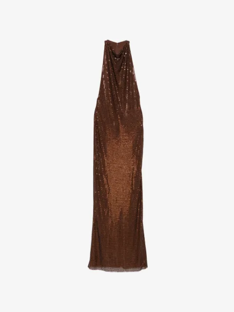 Self-Portrait vestido largo con detalles en strass