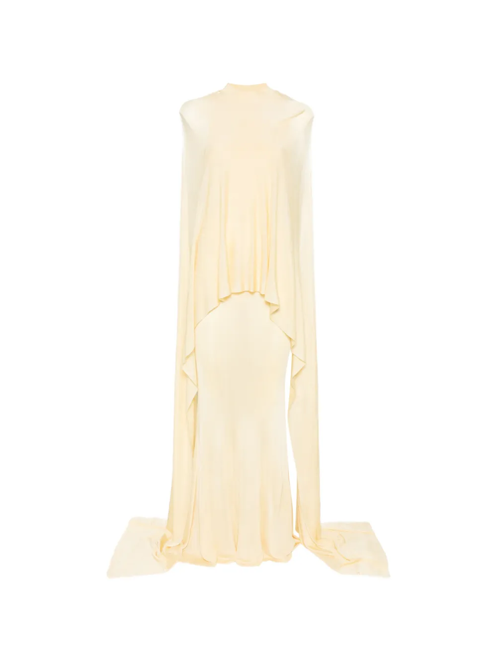 Self-Portrait cape-detail racer-back maxi dress - Giallo