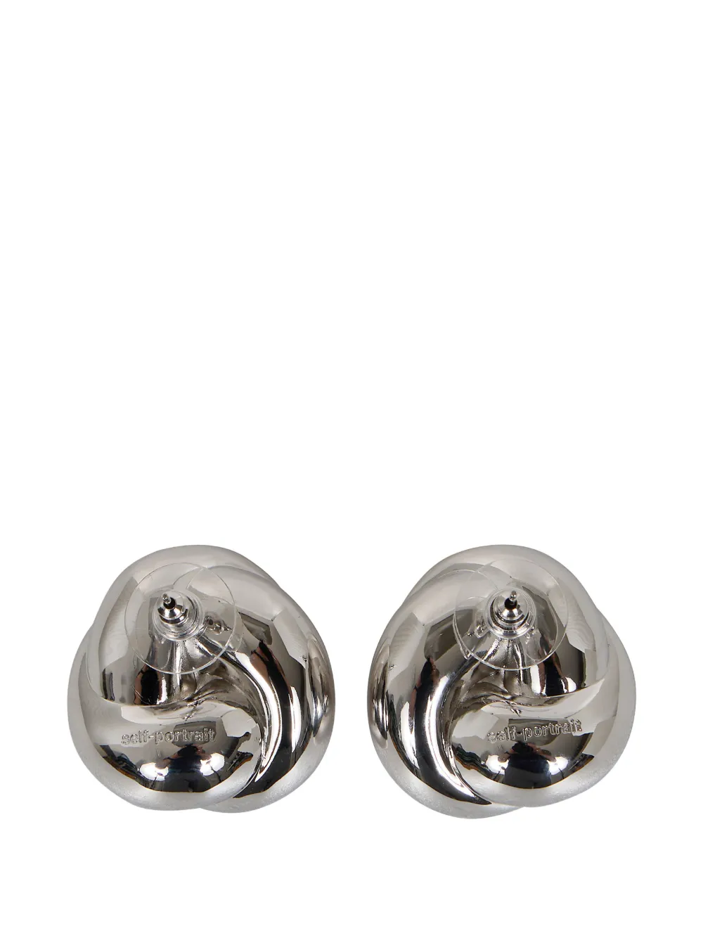 Self-Portrait knot-detail earrings - Argento