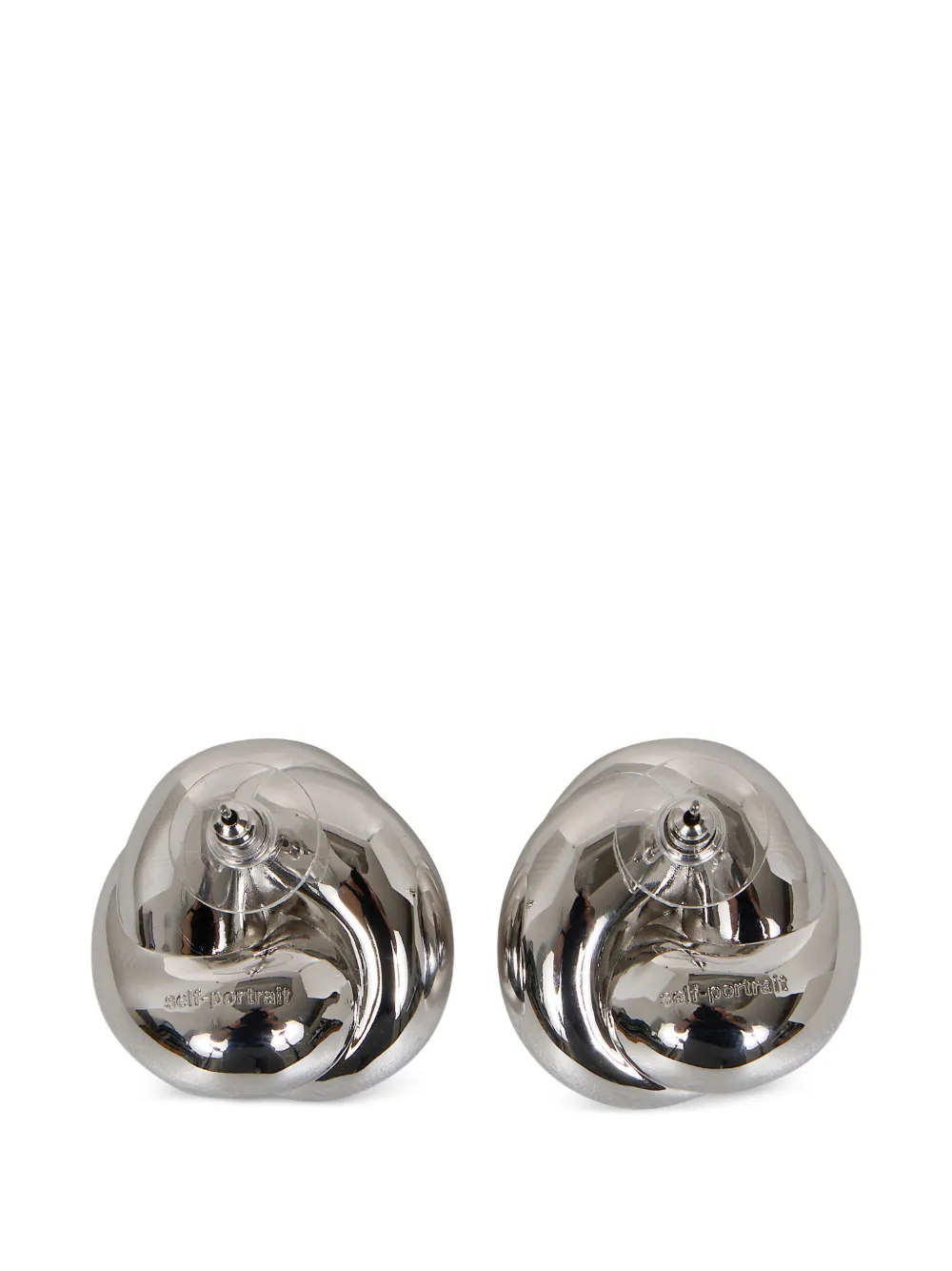 Self-Portrait knot-detail earrings - Argento