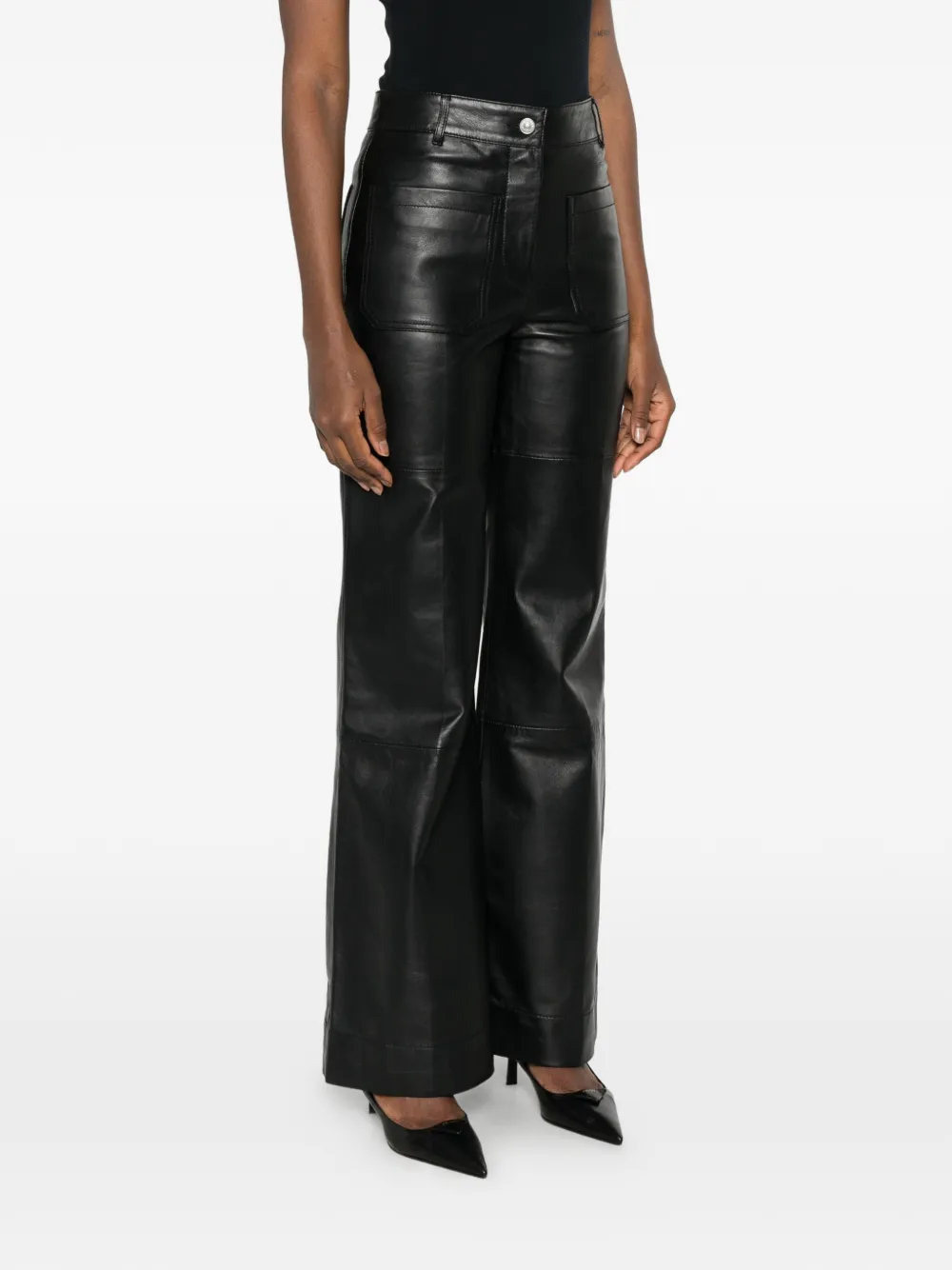 Victoria Beckham Broek met opgestikte zak Zwart