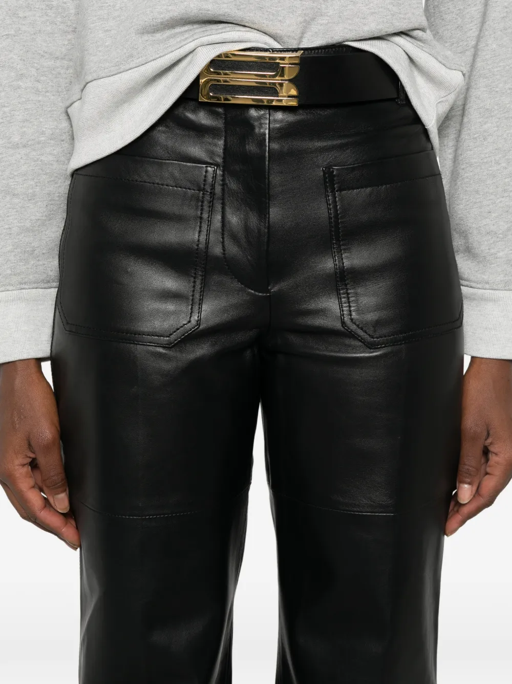 Victoria Beckham Broek met opgestikte zak Zwart
