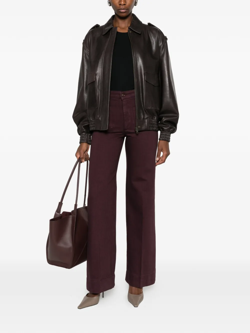  Victoria Beckham Vaqueros Anchos Alina - Morado 