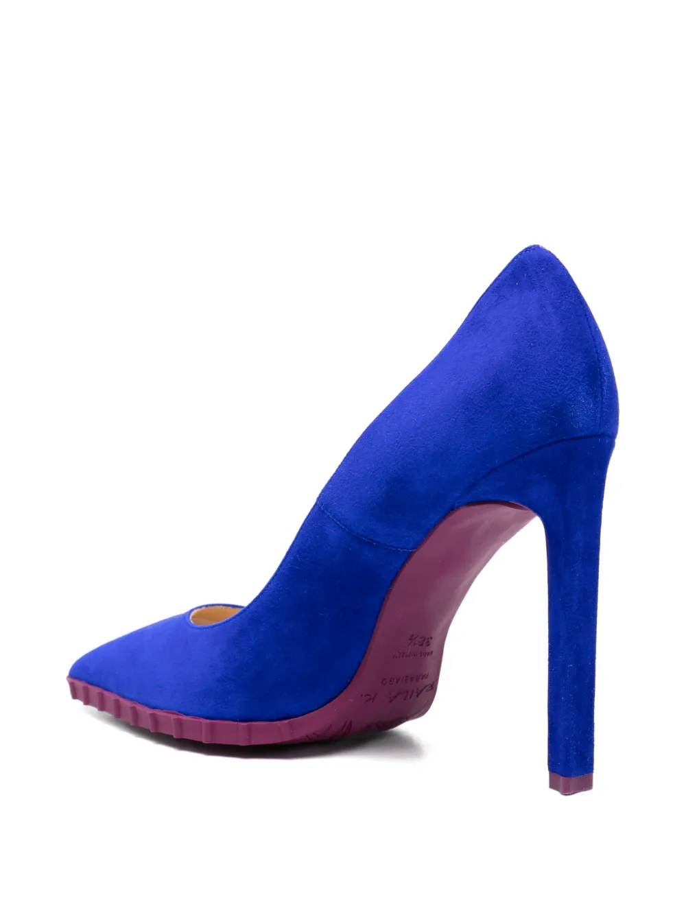 Rayla K pointed-toe ridged-sole pumps Blauw