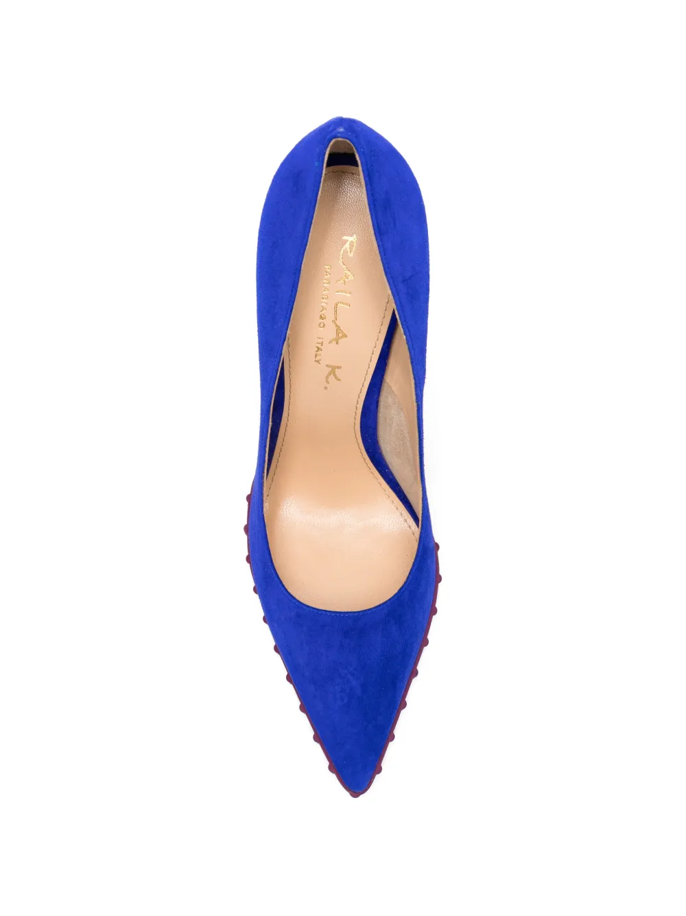 Rayla K pointed-toe ridged-sole pumps Blauw