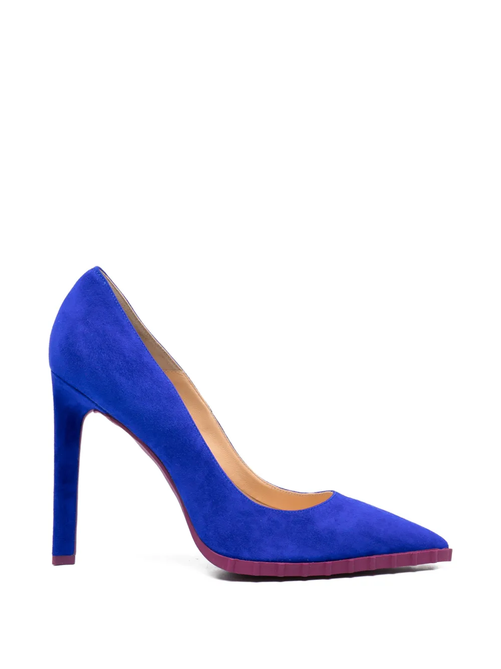 Rayla K pointed-toe ridged-sole pumps Blauw