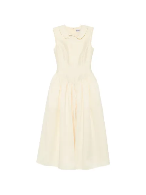 Self-Portrait vestido midi plisado con detalle de lazo