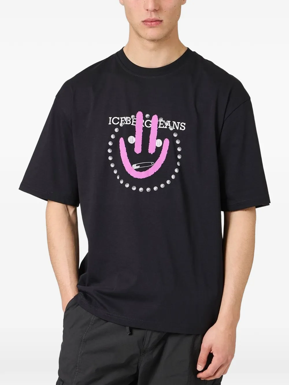 Iceberg Katoenen T-shirt met print Zwart