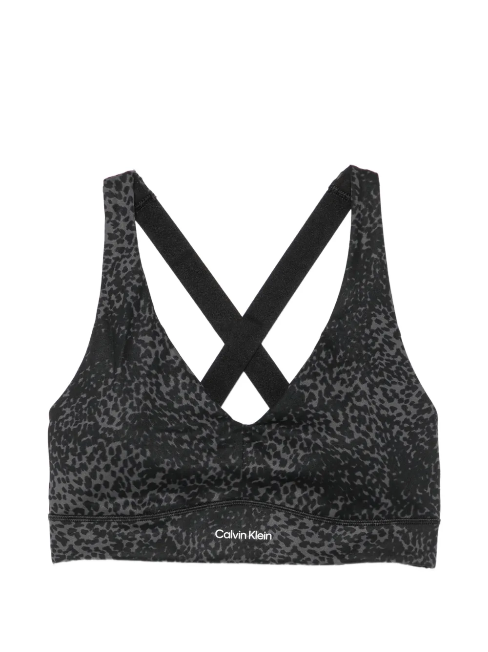 Calvin Klein leopard-print sports bra - Schwarz