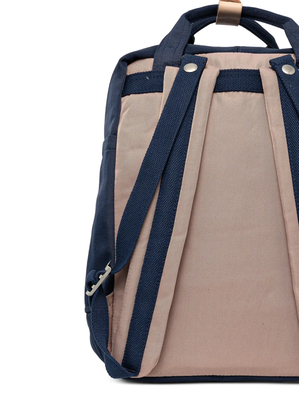  Doughnut Macaroon Leather-trim Buckled Backpack - Bleu 