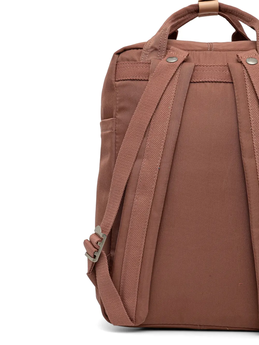  Doughnut Macaroon Leather-trim Buckle-fastening Backpack - Marron 