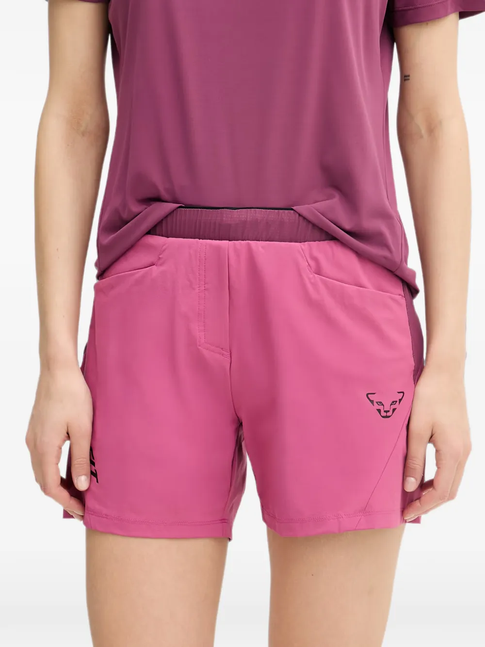 DYNAFIT Shorts met elastische tailleband en logoprint Roze
