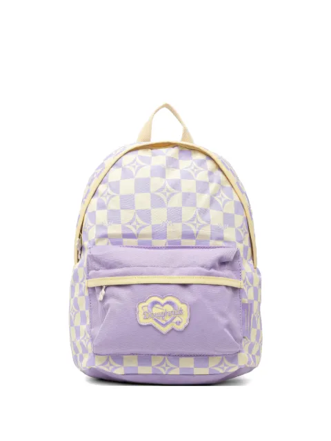 Doughnut mini Plus One Kaleido checkerboard-print logo-patch backpack