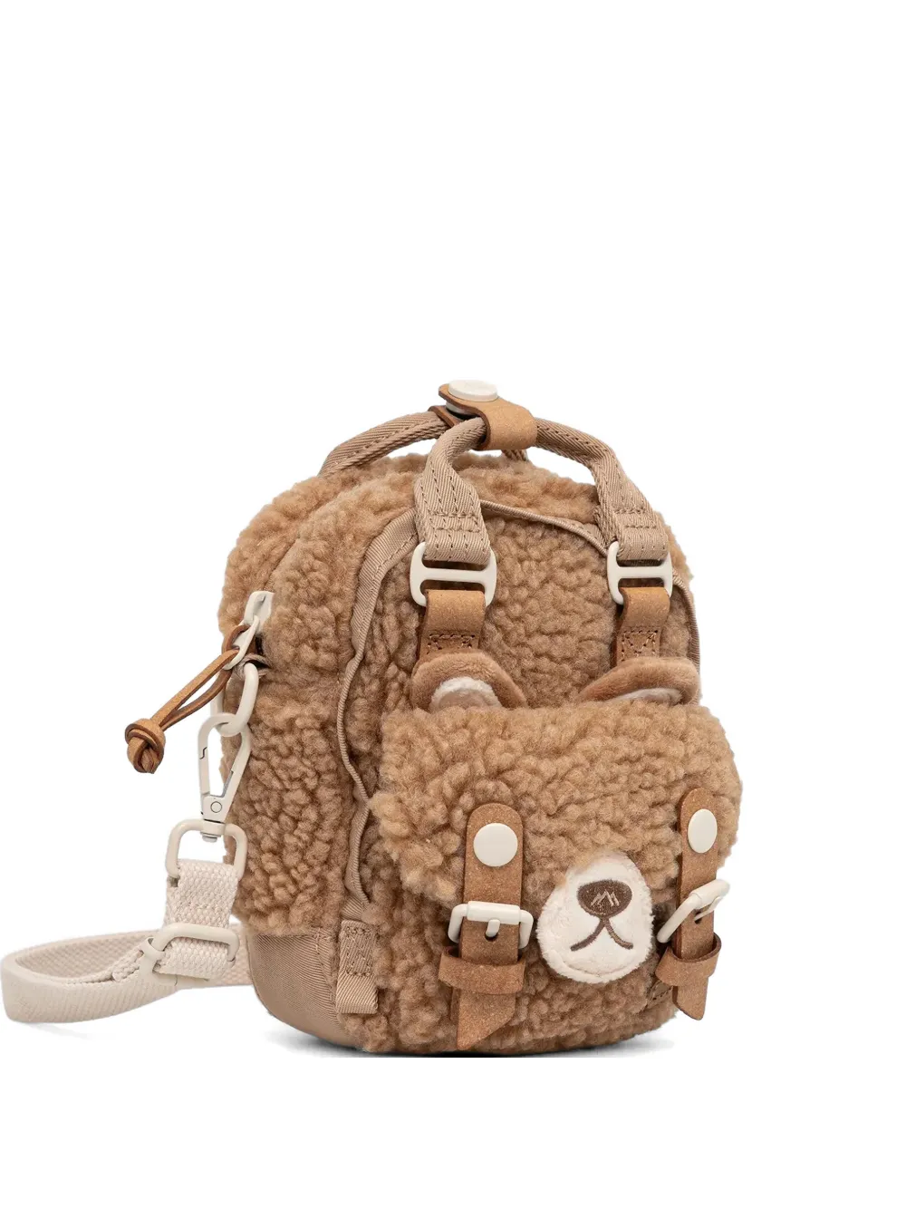 Doughnut Macaroon Tiny bear-motif mini crossbody bag - Marrone
