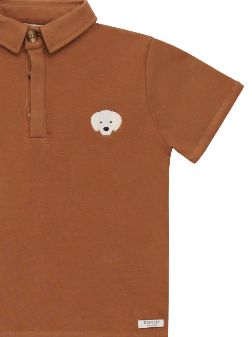 Donsje Wouti dog-patch polo shirt Bruin