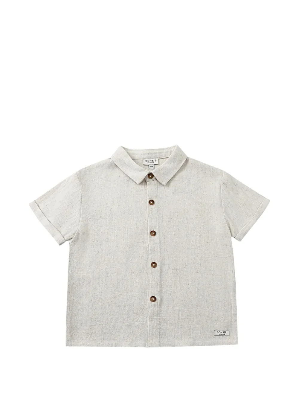 Donsje Brammie short-sleeved button-down shirt Grijs