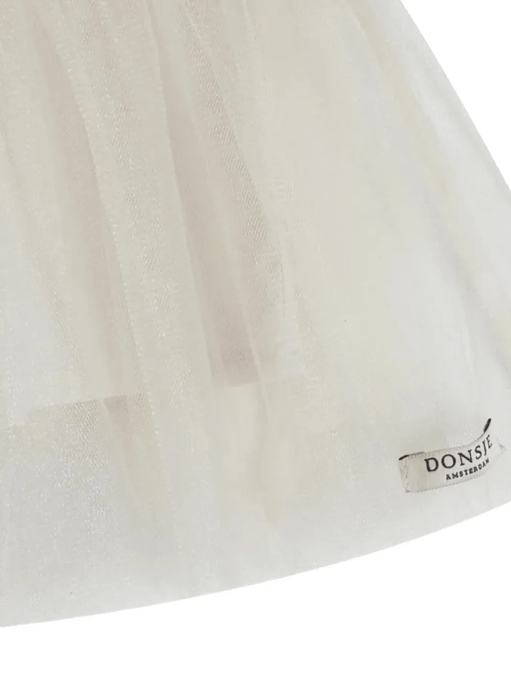 Donsje tulle-overlay sleeveless dress Beige