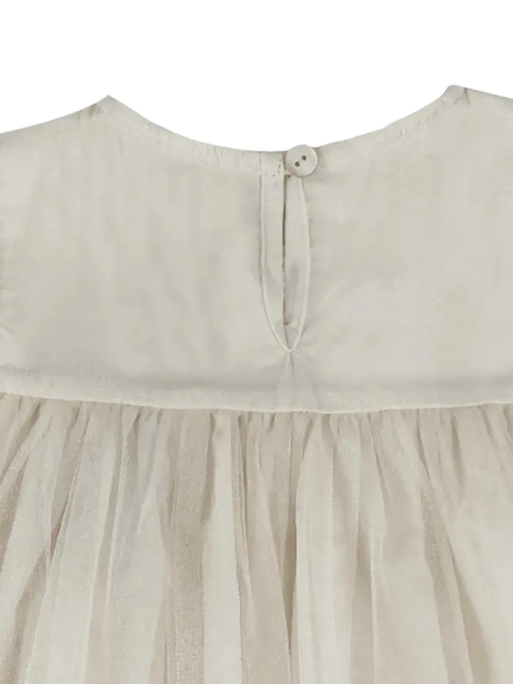 Donsje tulle-overlay sleeveless dress Beige