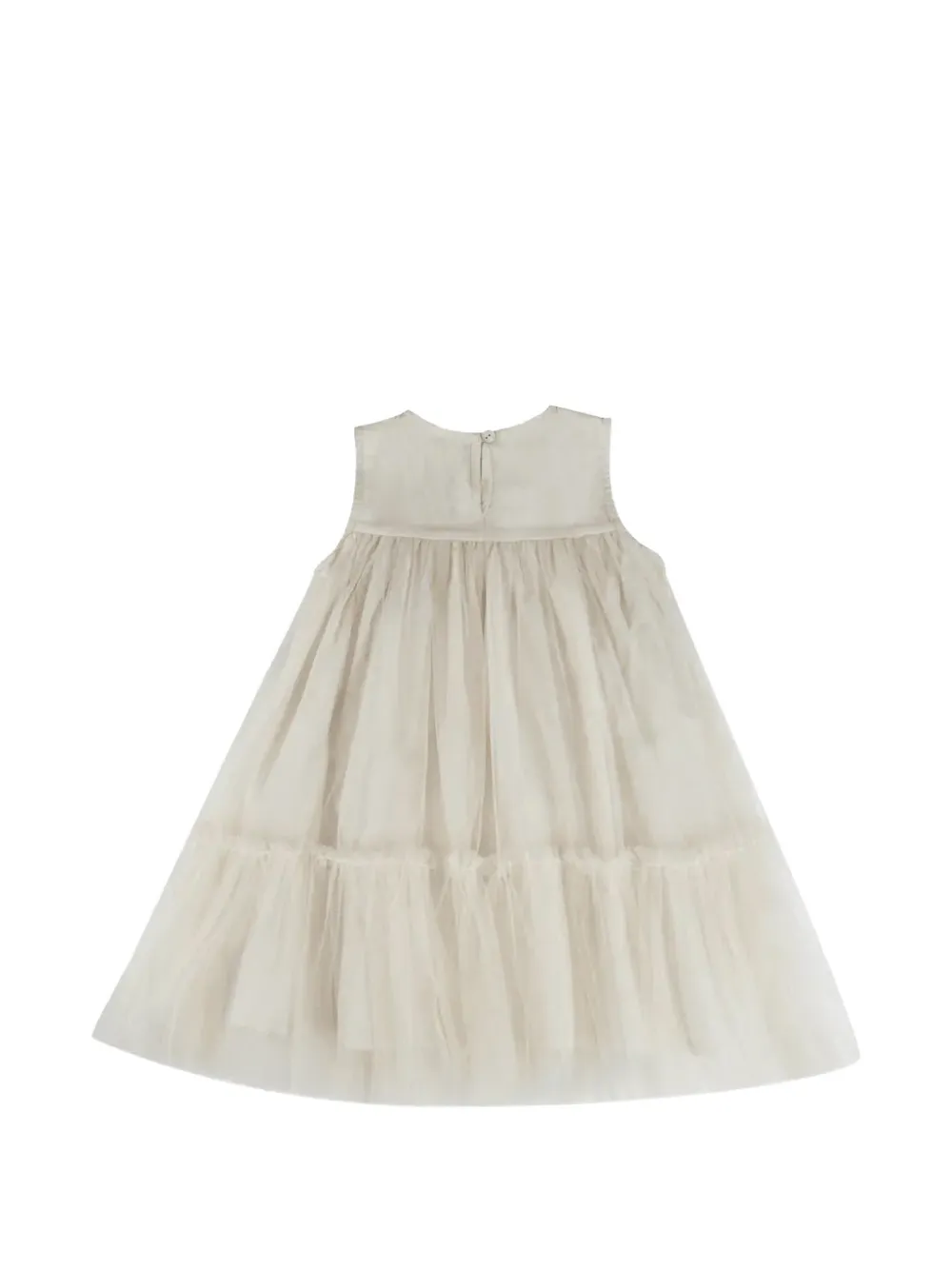 Donsje tulle-overlay sleeveless dress Beige