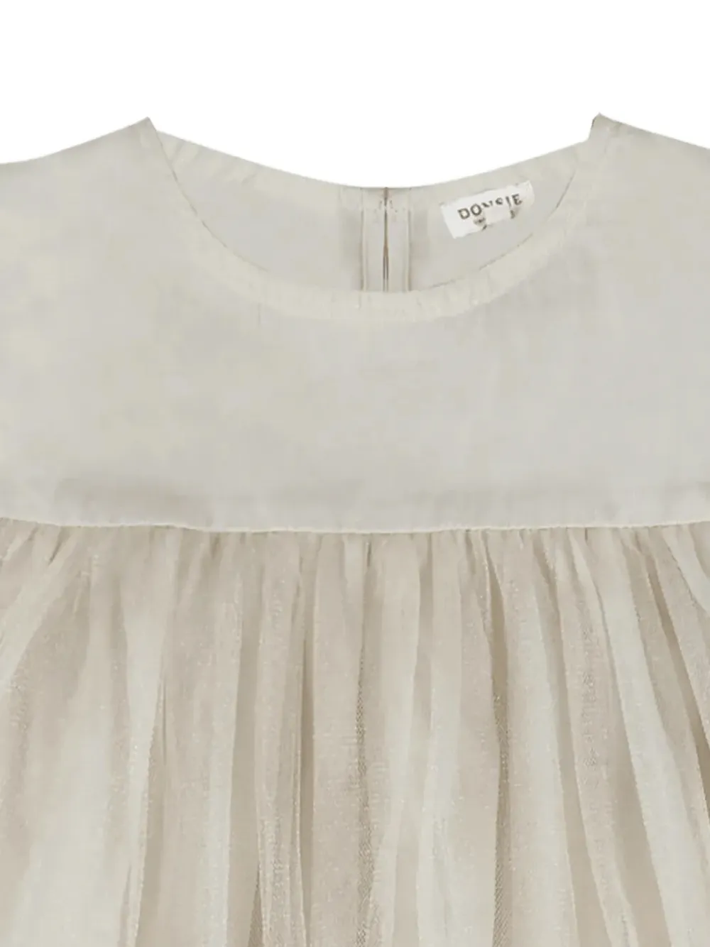 Donsje tulle-overlay sleeveless dress Beige