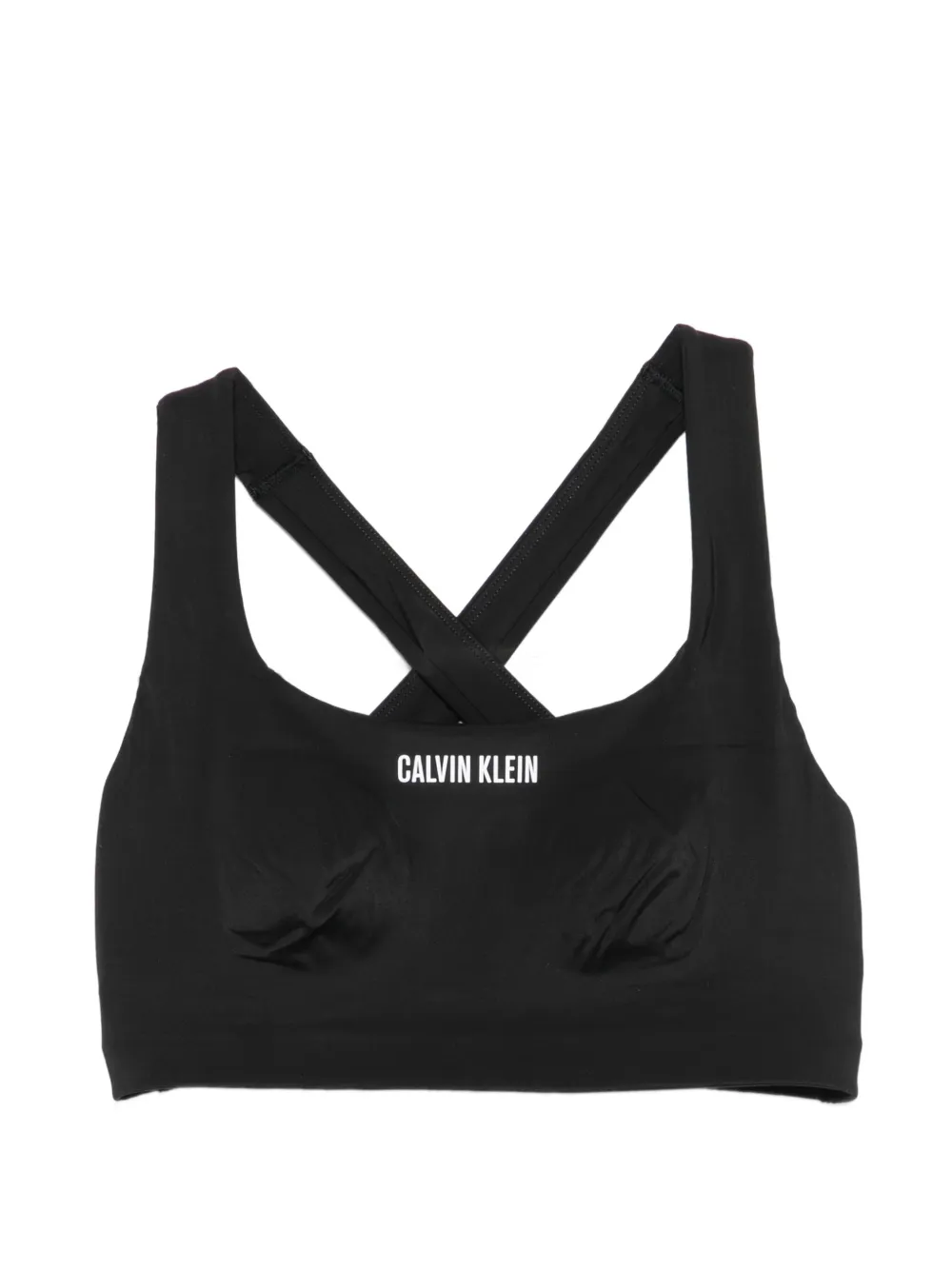Calvin Klein logo-print sports bra - Schwarz