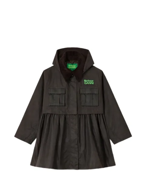 Barbour abrigo con logo bordado y peplum